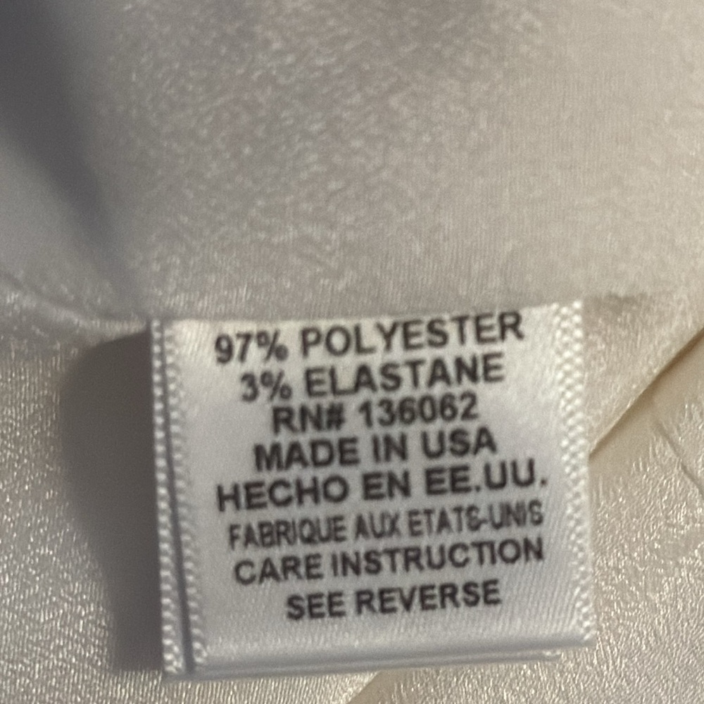 Lavender Brown white single button front crepe polyester white blazer Sz‎ M - Picture 6 of 6